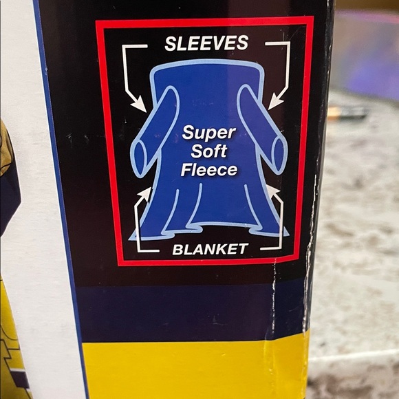 Michigan Blue and Yellow Football Jersey Blanket with sleeves - Picture 5 of 7